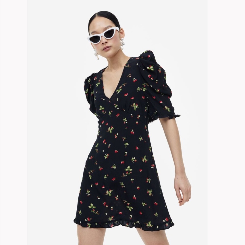 H&M Strawberry Ruffle trim dress